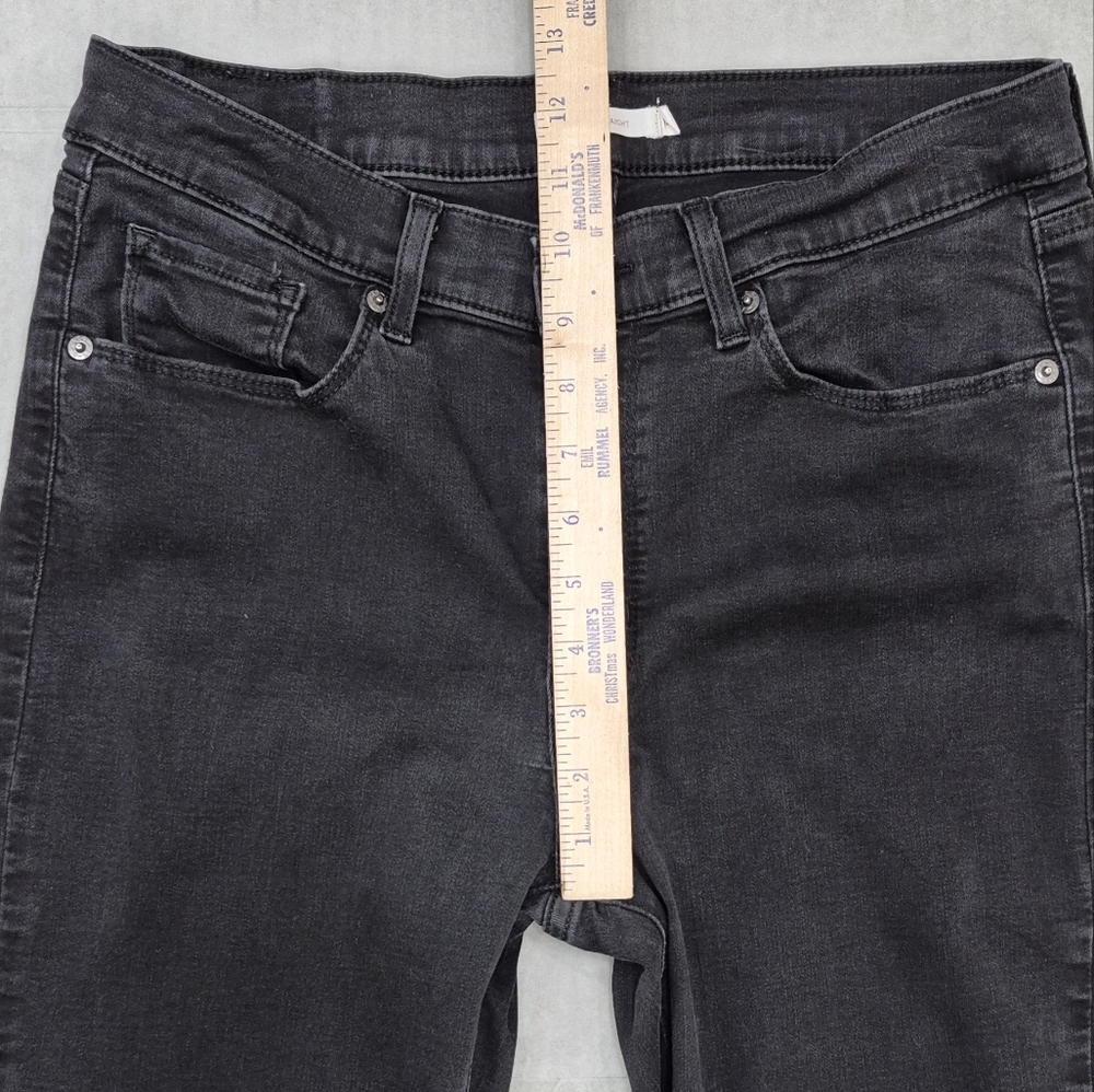 Levi's Classic Straight black jeans women's 14 short mid rise stretch - Picture 3 of 13